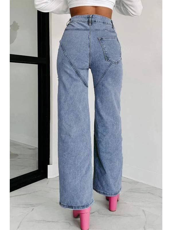 BLUE stylish distressed denim for casual outings for wholesale on Faire5