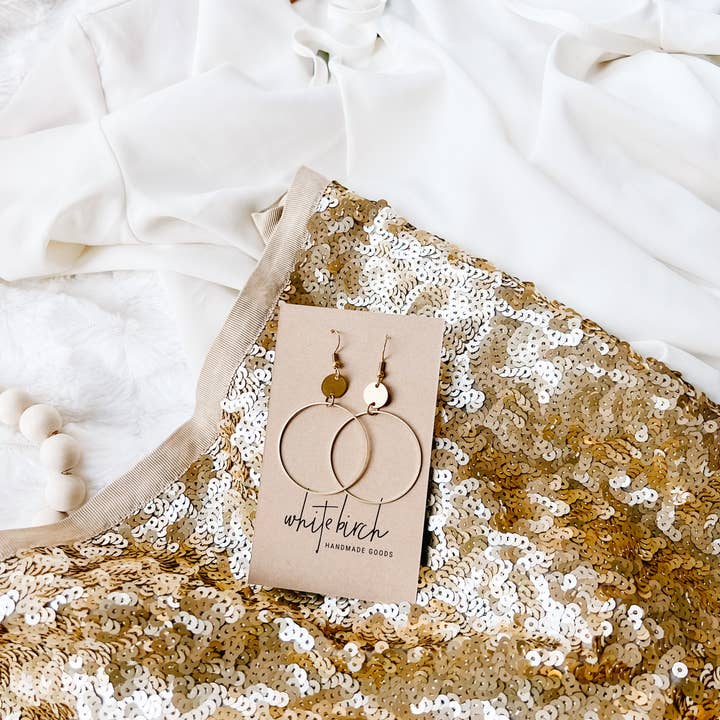 Whitebirch Handmade Goods - Venta al por mayor Pendientes colgantes - Pendientes Círculo Deco Latón