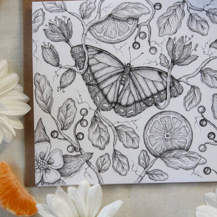 Mackenzie Myrick Studio - Vente Carte de vœux classique - The Orange Thicket | Carte de voeux2