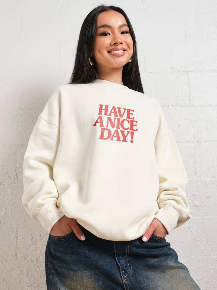 Threadheads - Wholesale Graphic sweatshirt – Women’s - Have A Nice Day! Jumper5