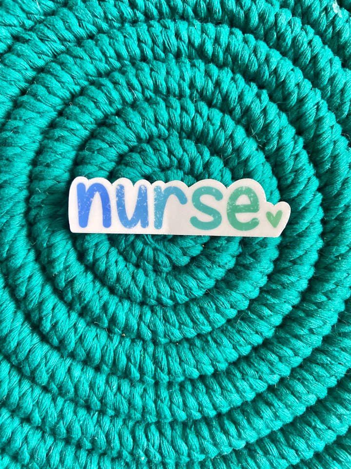 Sticker Infirmière - Bleu et vert pour la vente par Mel's Crafty Corner