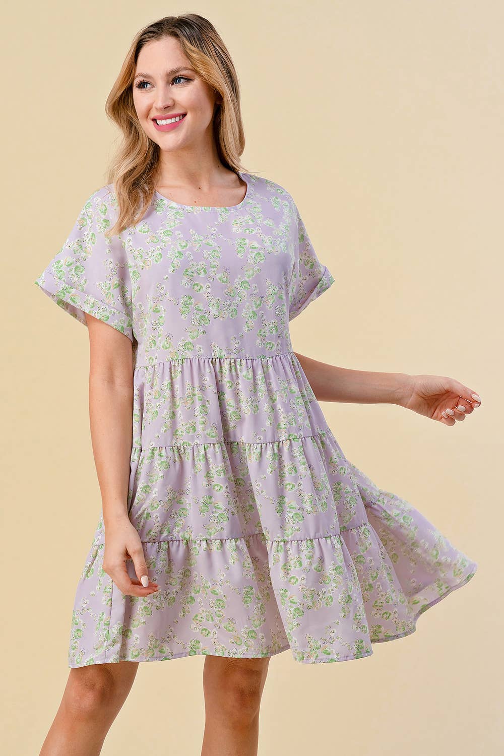 Lily Gray – Engroshandel Kjole - Dame – AD0214A - LAVENDEL - REGELMÆSSIG STØRRELSE1