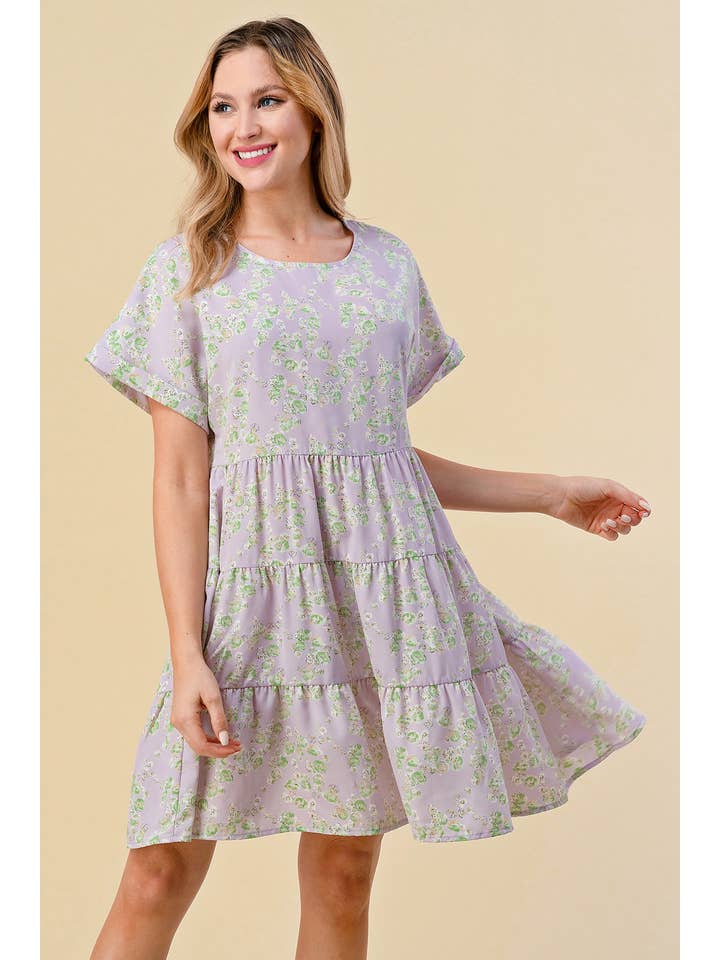 Lily Gray – Engroshandel Kjole - Dame – AD0214A - LAVENDEL - REGELMÆSSIG STØRRELSE1