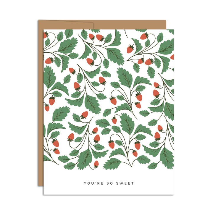 "You're So Sweet" Summer Berries / Love / Greeting Card for wholesale by HAZELMADE® Tea Towels + Gifts