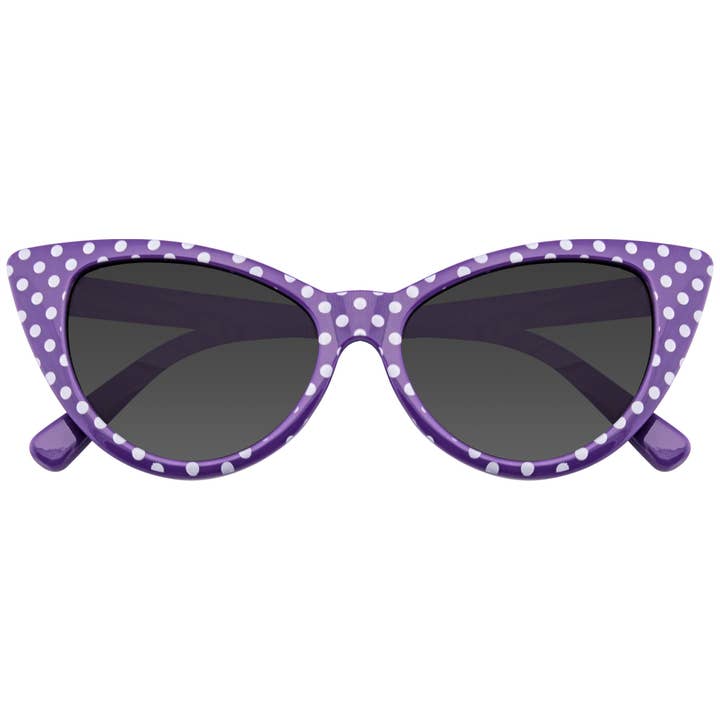 Emblem Eyewear - Wholesale Sunglasses - Women's - WOMENS RETRO ROCKABILLY POLKA DOT CAT EYE SUNGLASSES