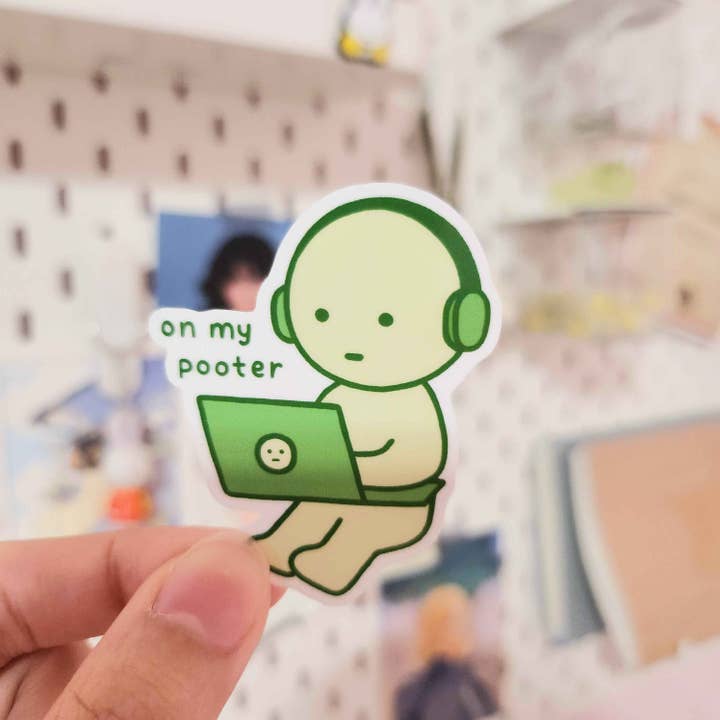 byUme Co. - Wholesale Sticker - Green Guy On My Pooter Sticker