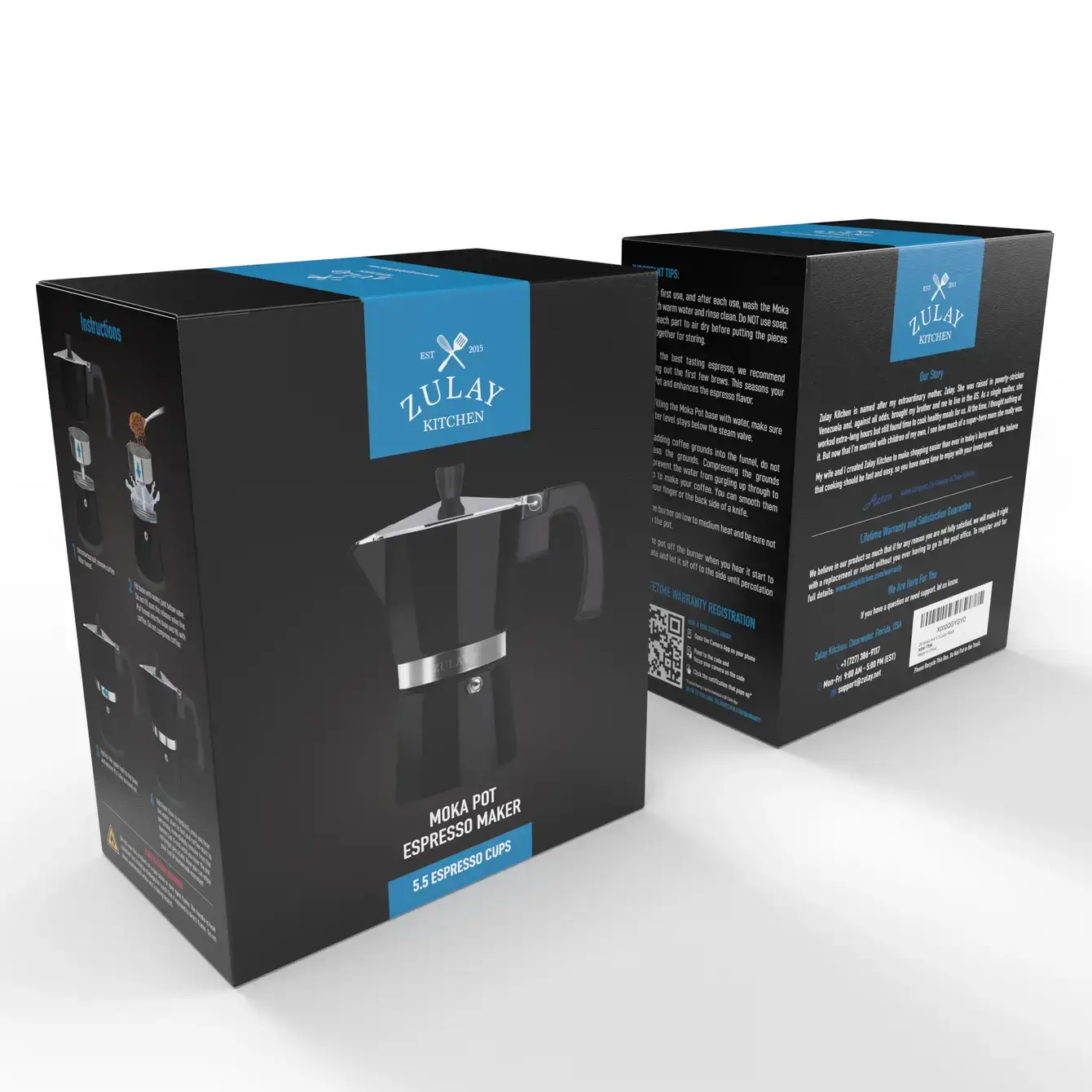 Zulay Kitchen - Wholesale Espresso Maker - Stovetop Espresso Cup Moka Pot - 5 Cup24