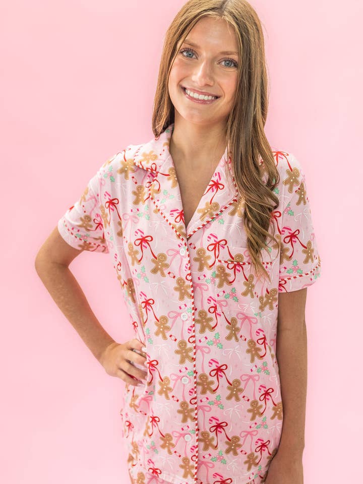 Rock Paper Scissors - Wholesale Sleepwear Set - Women's - Gingerbread Bows - Christmas Sweets Pajama Set2