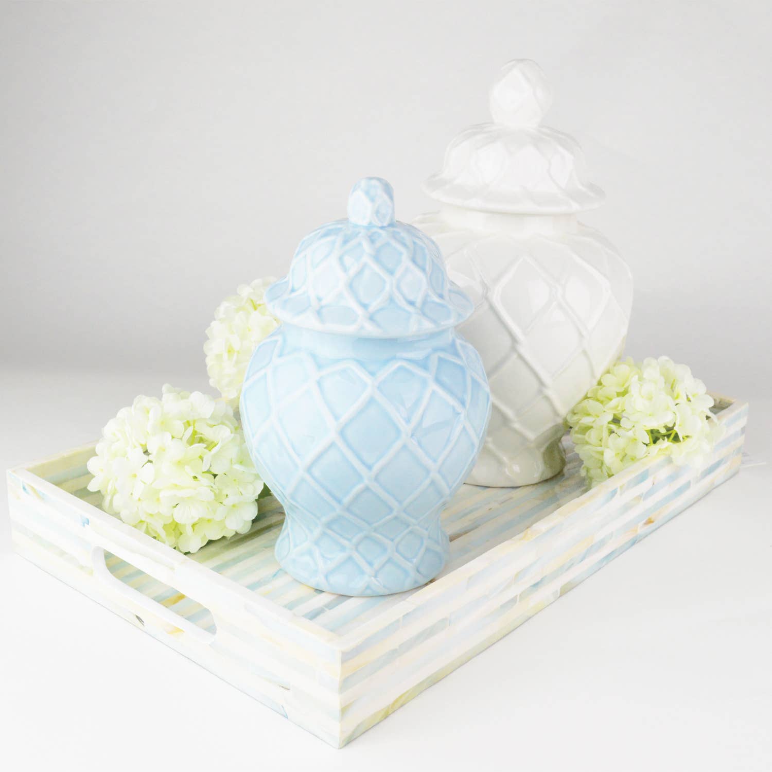 8 Oak Lane - Wholesale Decorative jar - Light Blue Textured Ginger Jar - Small2