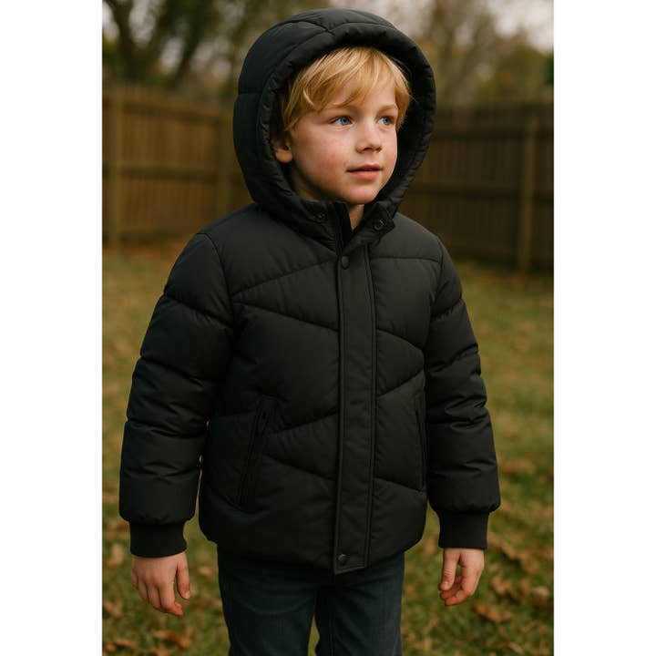 Rokka & Rolla - Wholesale Puffer Jacket - Kids - Boys' Grid Winter Coat Kids' Fleece Lined Jacket22