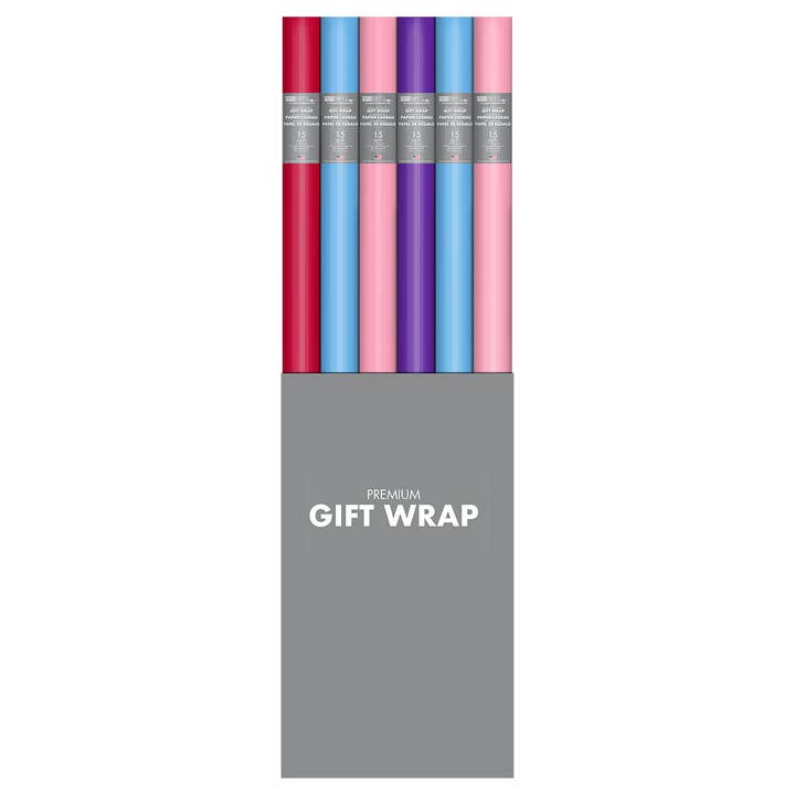 Everyday Premium Wrapping Paper Roll - Solid - 4 Designs for wholesale by Papercraft