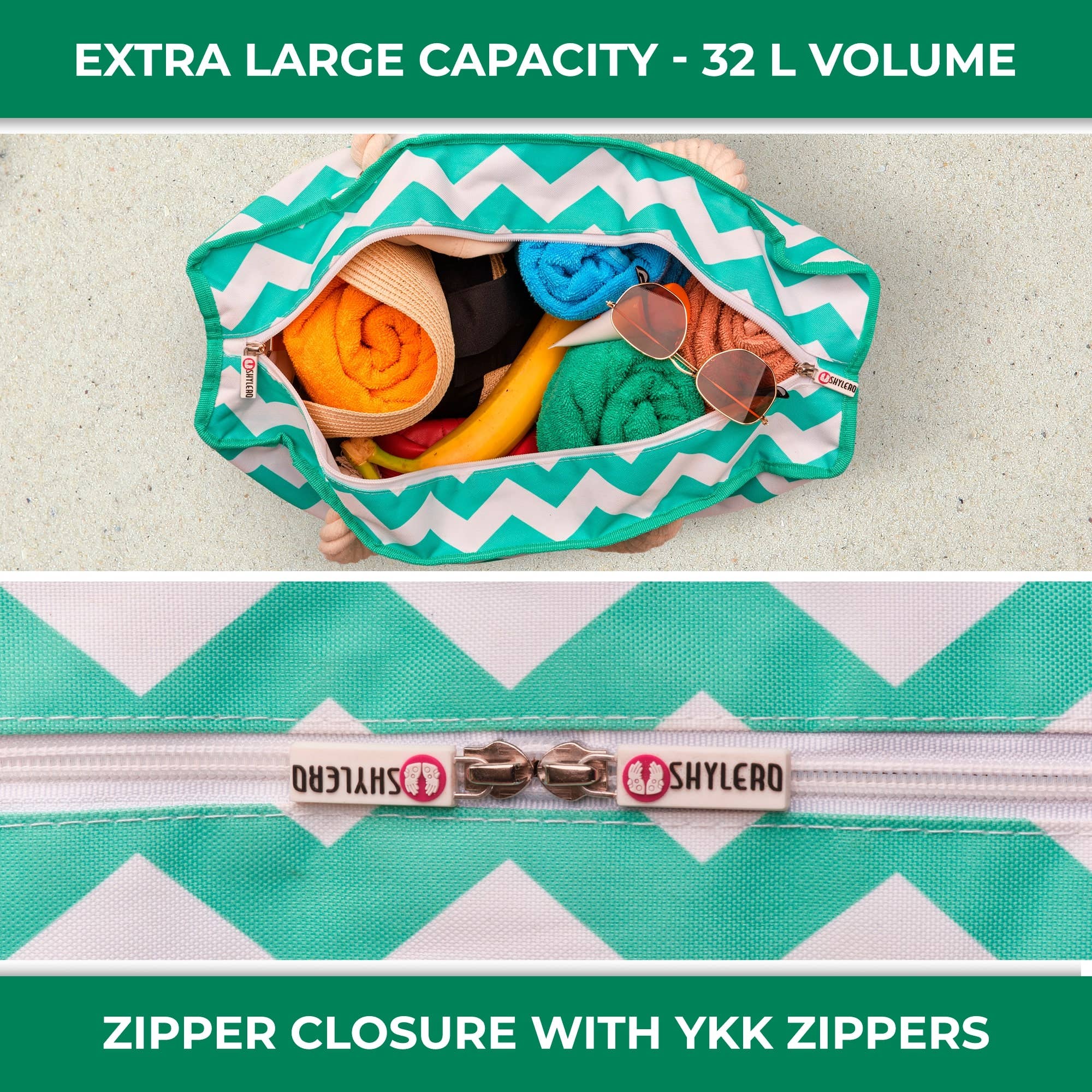 Beach Bag and Pool Bag | Waterproof | Turquoise Green Turtle for wholesale on Faire6