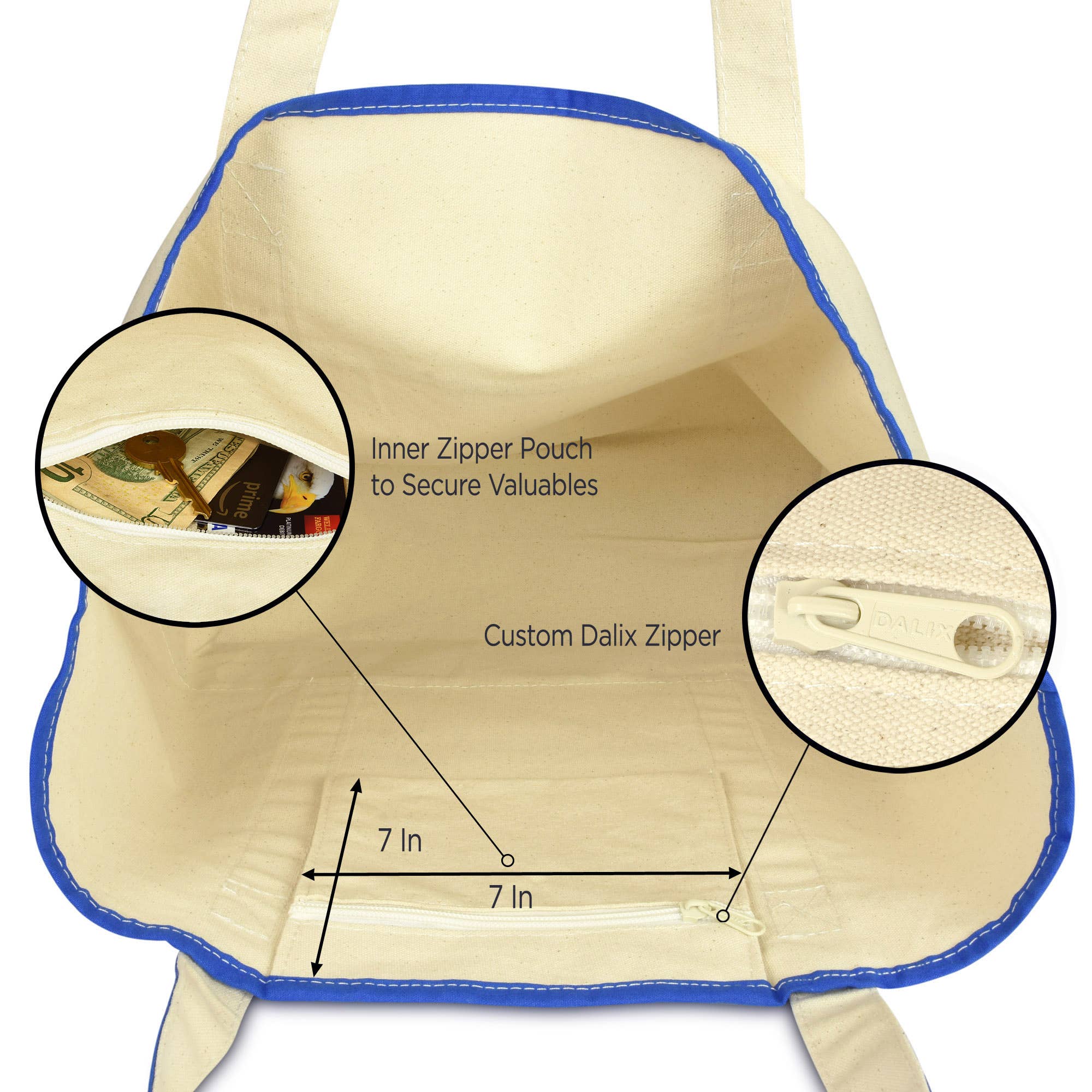 Dalix - Wholesale Tote Bag - Women's - DALIX 22" Open Top Heavy Duty Deluxe Tote Bag Outer Pocket54