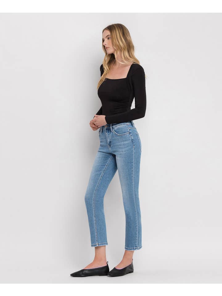 PERFECT FOR NOW HIGH RISE CROP SLIM STRAIGHT JEANS T5385 for wholesale on Faire10