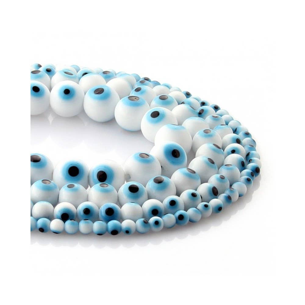 UniArt - Wholesale Beads - White Turkish Eye Beads4