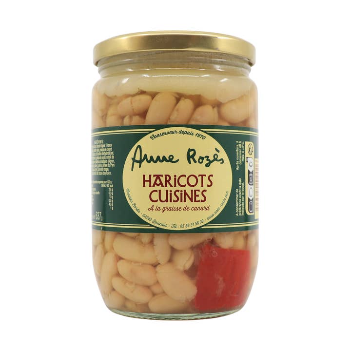 Beans cooked with duck fat 637g for wholesale by Anne Rozès