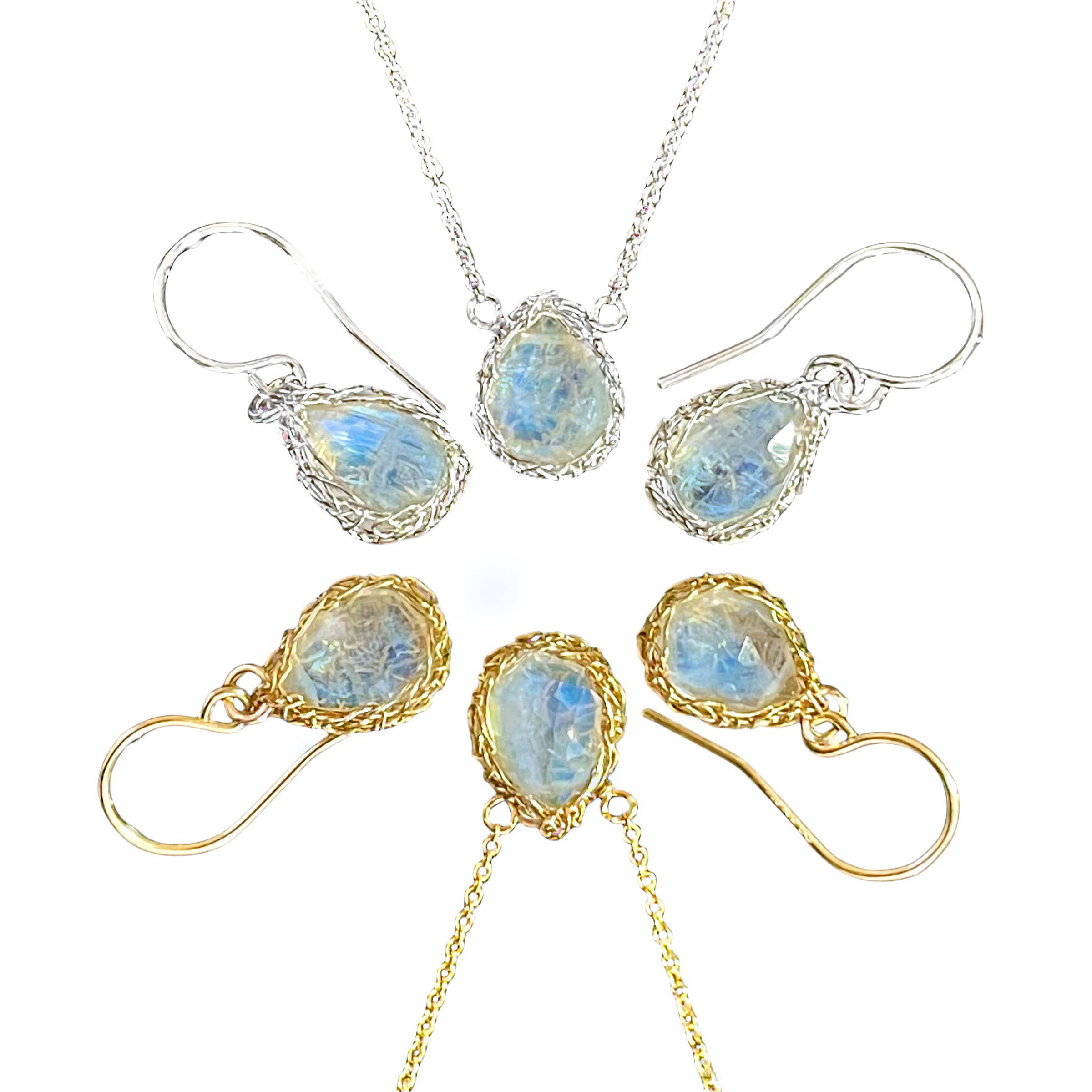 Arivka Jewelry - Wholesale Dangle Earrings - Teardrop Earrings Moonstone In Gold1