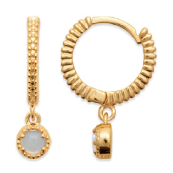 smykkerPrivatelabel Dana 18K forgyldt Hoops Blå Agat for engroshandel hos Jewelry Private Label