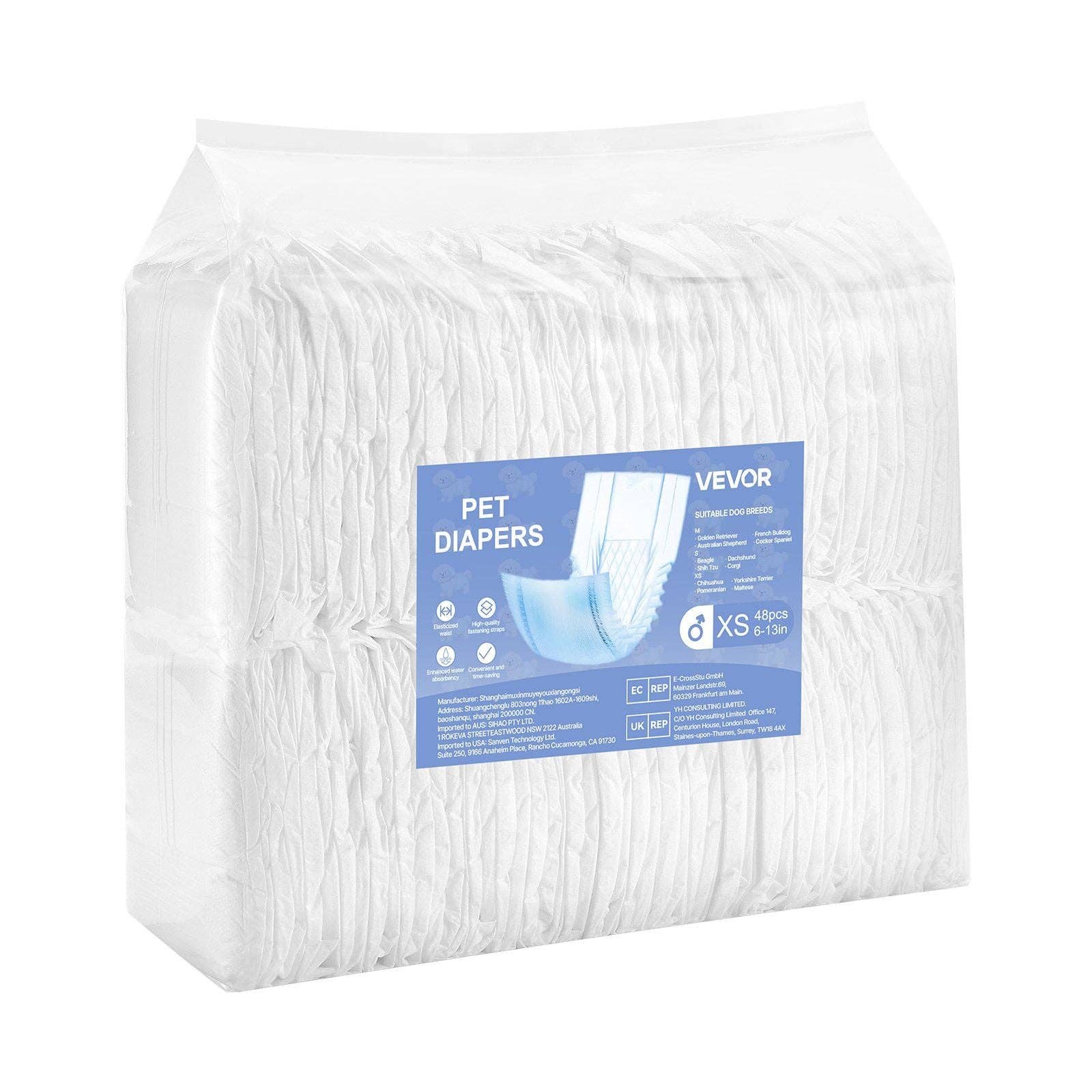 Naomi's Happy Place Shop – Großhandel Windel für Haustiere – Hund – Einweg-Hundewindeln für Rüden, super saugfähig, Größe XS, 96 Stück9