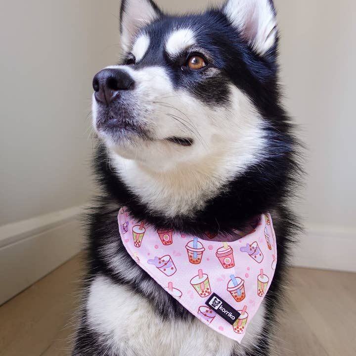 Korriko Pet Supply – wholesale Pet bandana – Dog – Cooling Dog Bandana - Taro Milk Tea4
