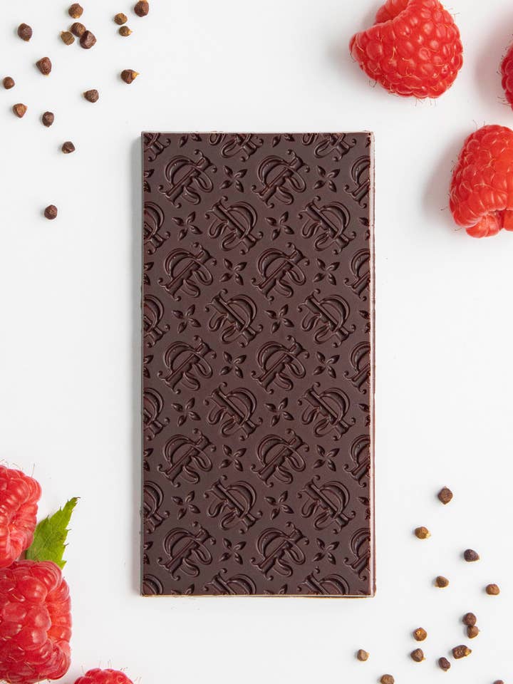 Raspberry + Paradise for wholesale by Intrigue Chocolate Co.