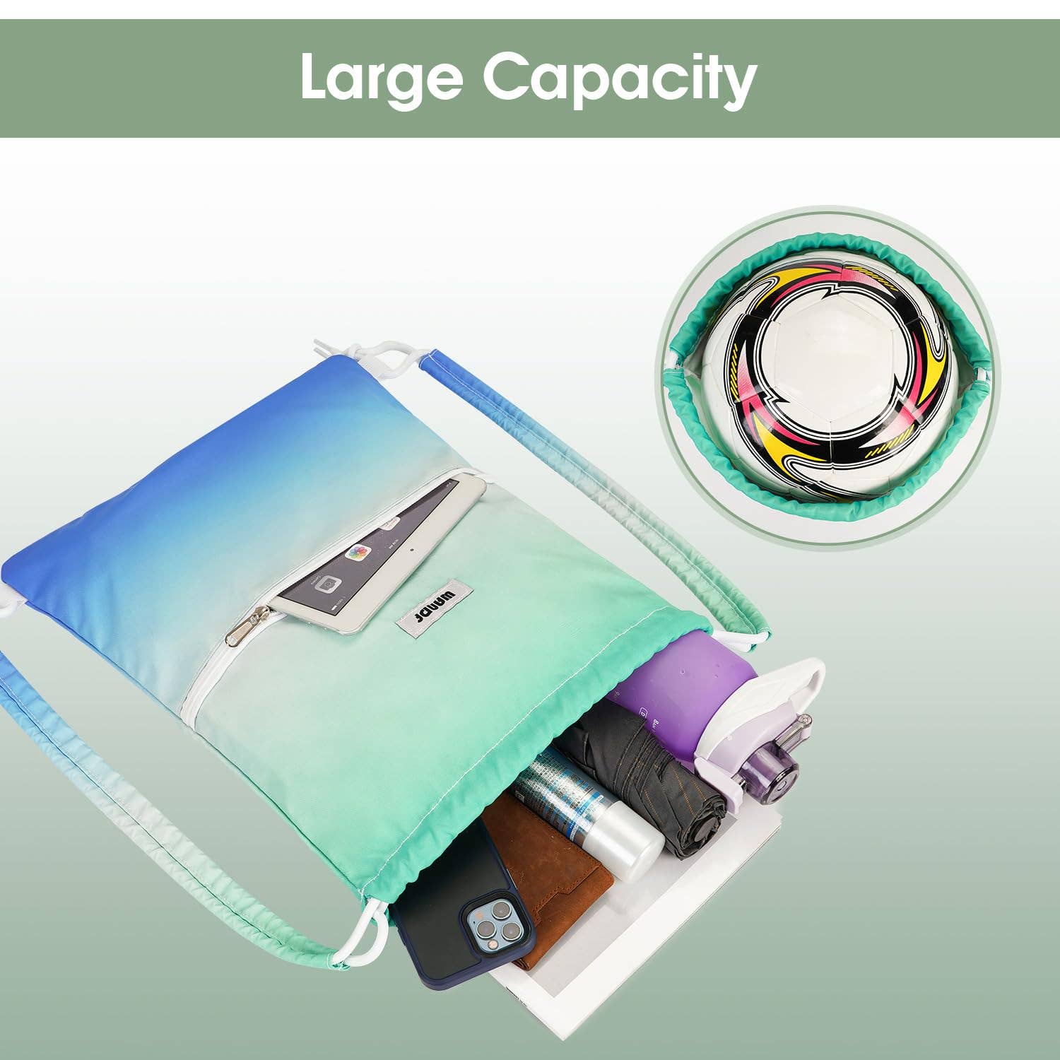 wandf - Wholesale Tas met trekkoord - Uniseks - Sportieve rugzak met trekkoord en dubbele schouderpads24