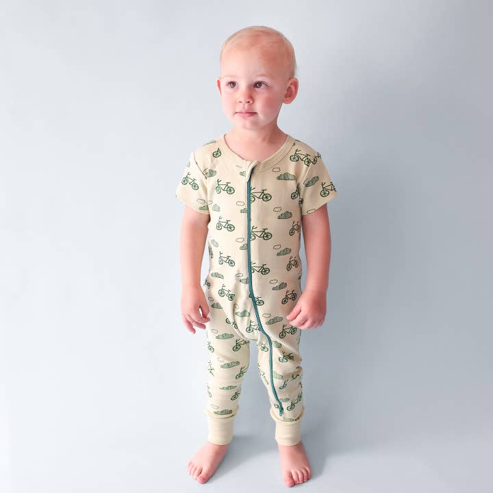 Parade Organics - Wholesale Jumpsuit - Baby - Signature Print '2-Way' Zip Romper - Short Sleeve3