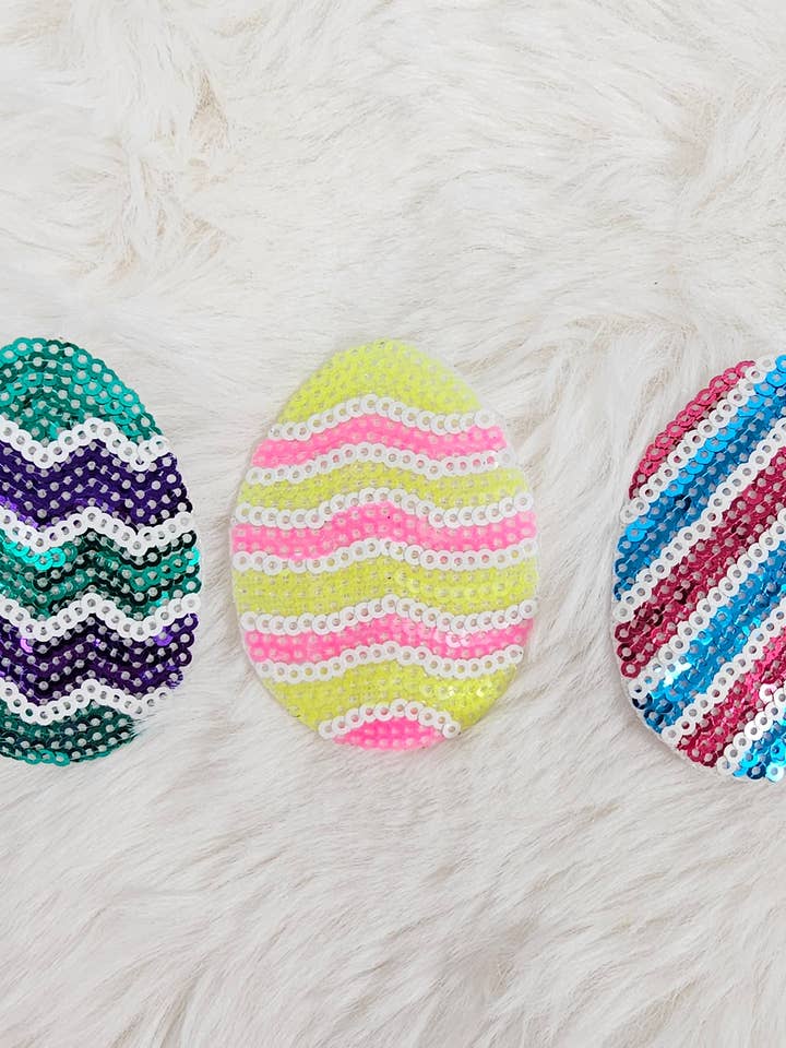 Easter Egg Sequin Iron On Patch for wholesale by Scratch Decor