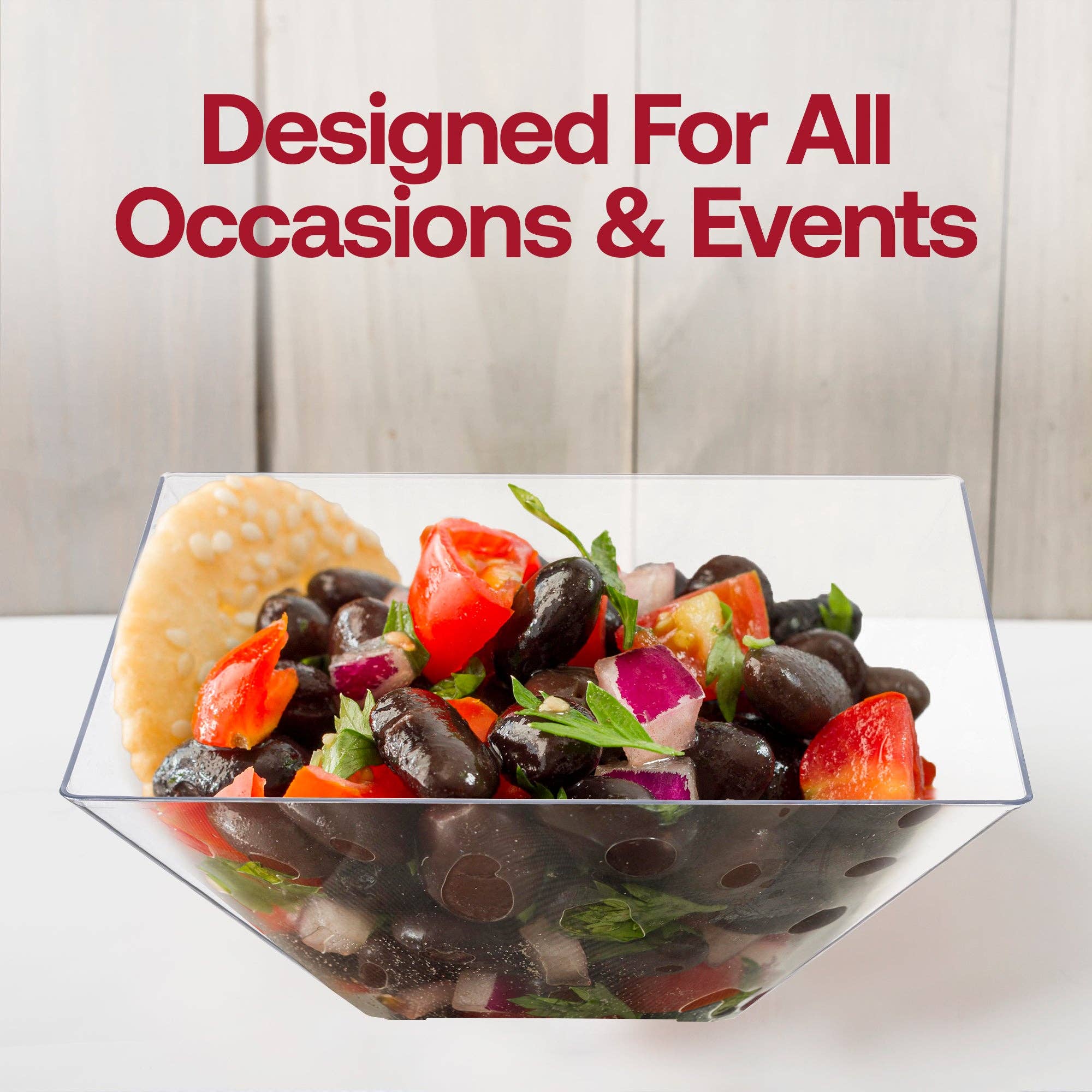 Smarty had a Party – Engroshandel Engangsbestik til servering – 3 qt. klare firkantede plastserveringsskåle - 24 stk.5