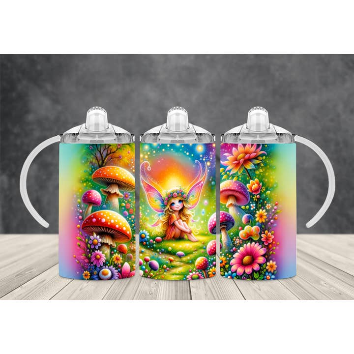 Gobelet à boire Mushroom Fairy en acier inoxydable pour enfants de 12 oz avec 2 couvercles pour la vente par AvaryMaeInspirations