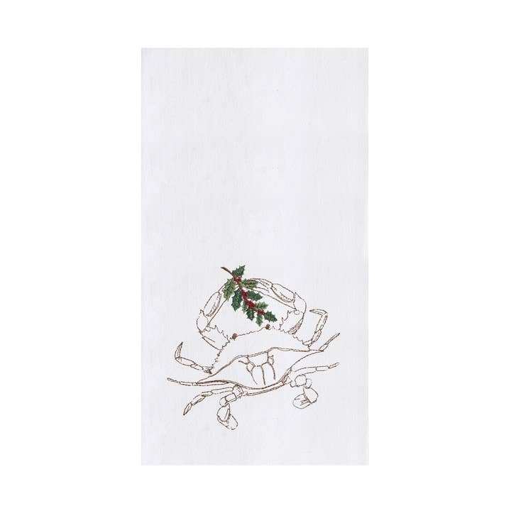 Christmas Sea Life Crab Coastal Kitchen Towel for wholesale by C&F Home