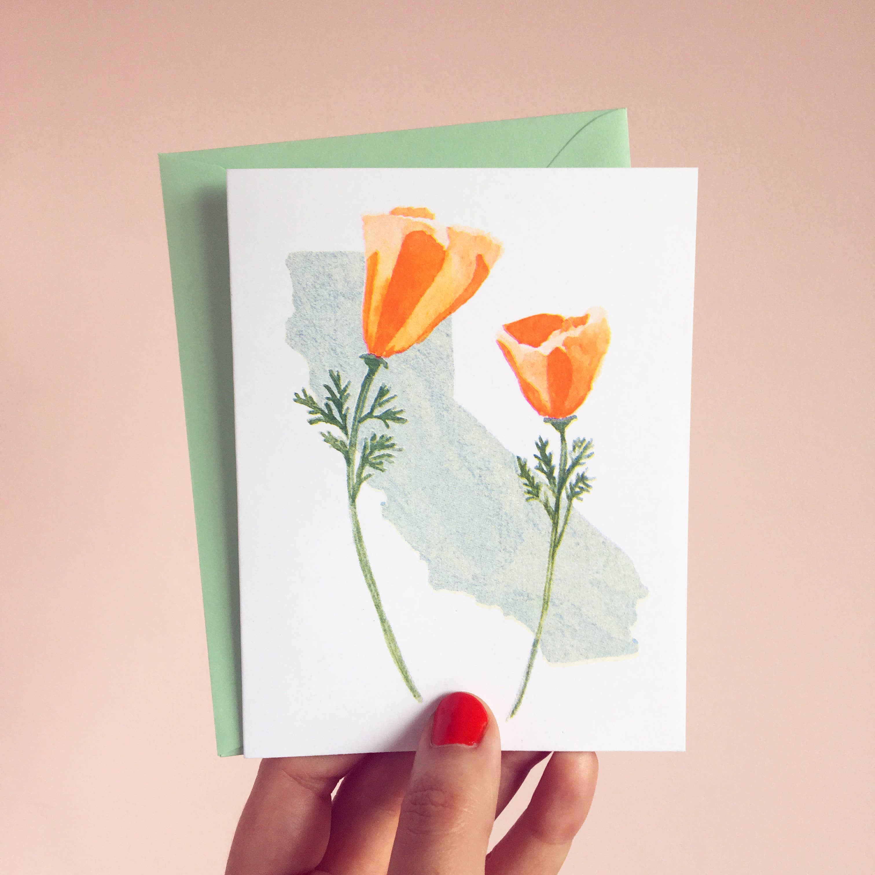 REMOVED BRAND - Wholesale Everyday Greeting Card - California Poppies Card 1