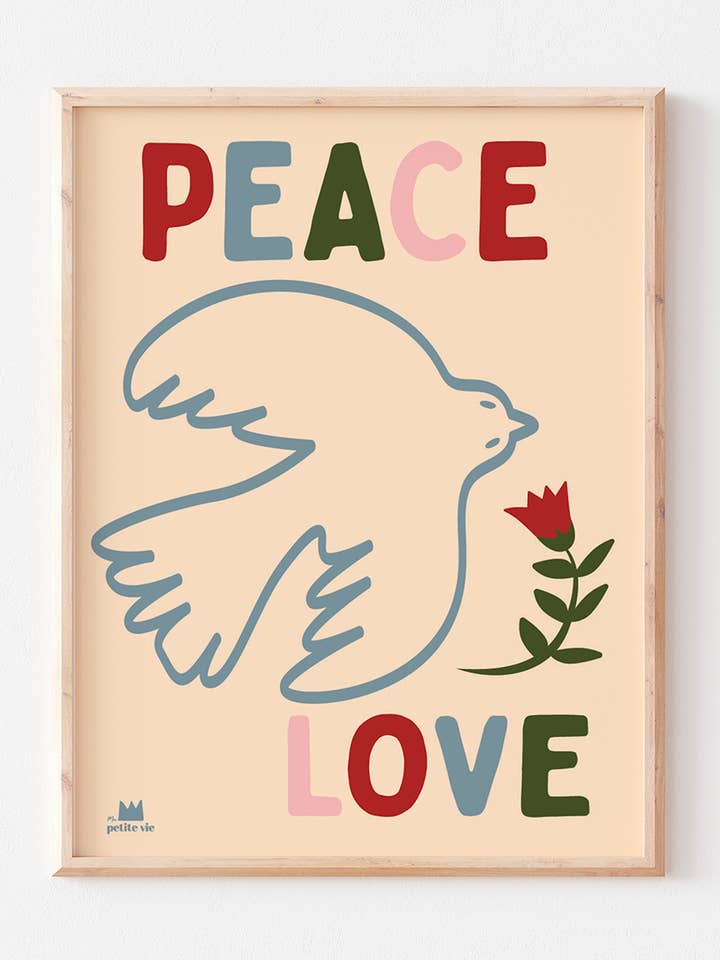 Poster - Peace and love (30 x 40 cm) for wholesale by Ma Petite Vie