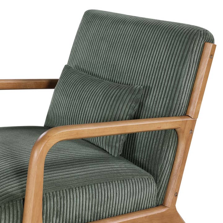 39F Inc. - Wholesale Chair -  Corduroy Wooden Lounge Chair,Gray/Beige/Yellow/Pink/Camel10
