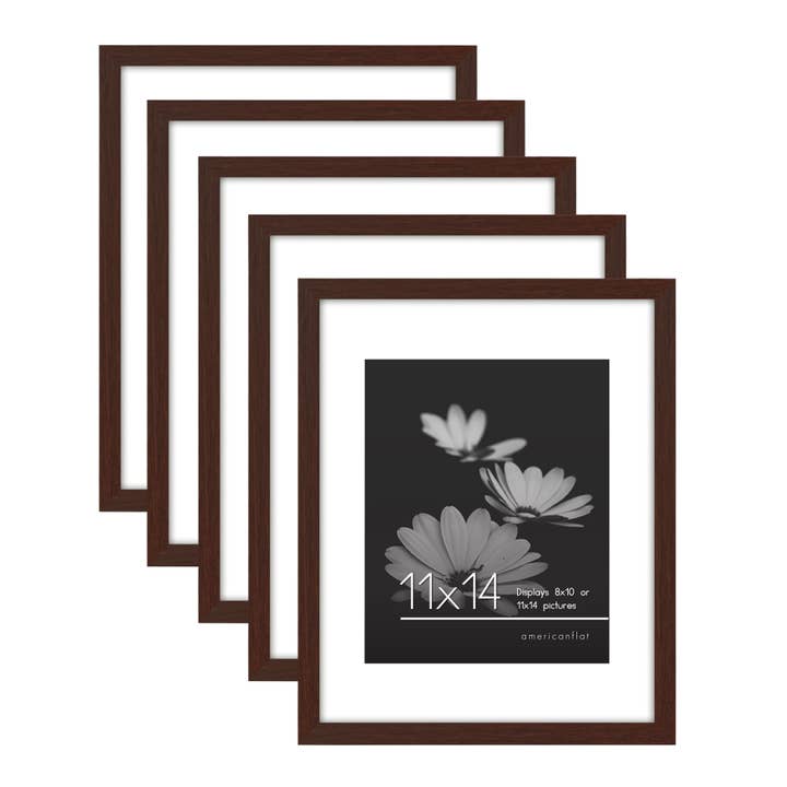 Americanflat - Wholesale Picture Frame - Americanflat Picture Frame with Mat Slim Molding (5 Pack)52