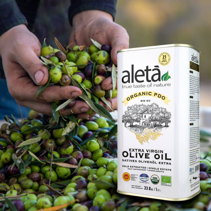 ALETA FARMS - Wholesale Olive Oil - Aleta Organic Estate, Greek Extra Virgin Olive Oil, 1 Lt Tin3