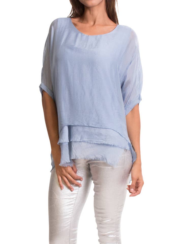 Gigi Moda - Wholesale Blouse - Women's - Kaftan Style Blouse with Frayed Edge14