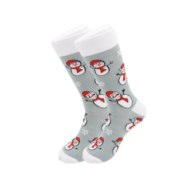Snow Man Holiday Socks - Comfy Cotton for Men & Women for wholesale by Real Sic