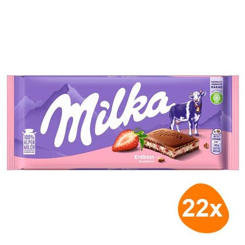 Phoenix Distributions - Wholesale Chocolate Bar - MILKA - Strawberry 100 gramm 22 count3