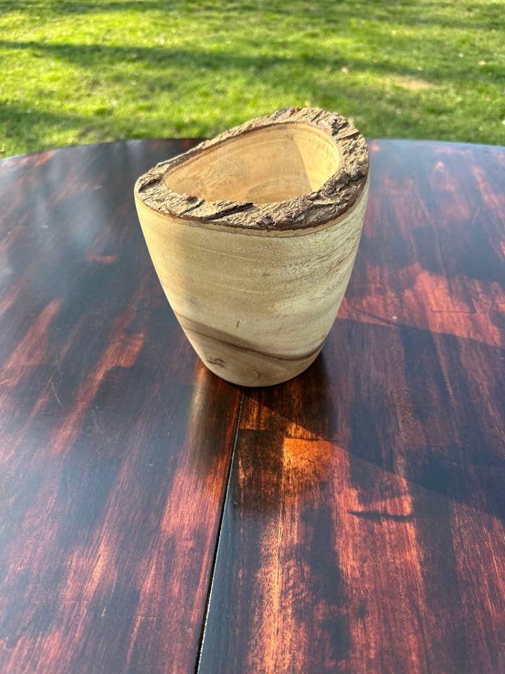 Recipiente de Madeira Natural 6,5" x 6" por atacado de Tremont Floral Supplies