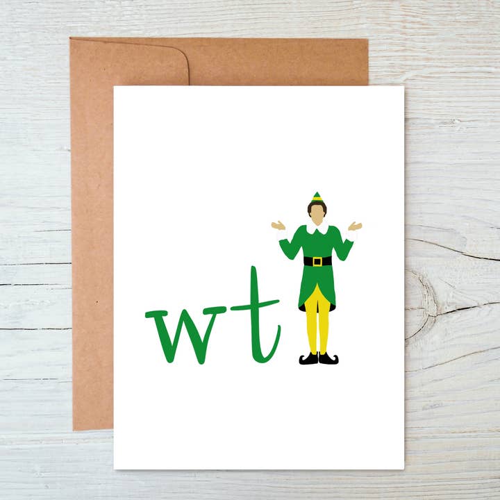 wtElf Vakantiekaart | Elf Kerstkaart voor wholesale door cheekymariePaperCo.