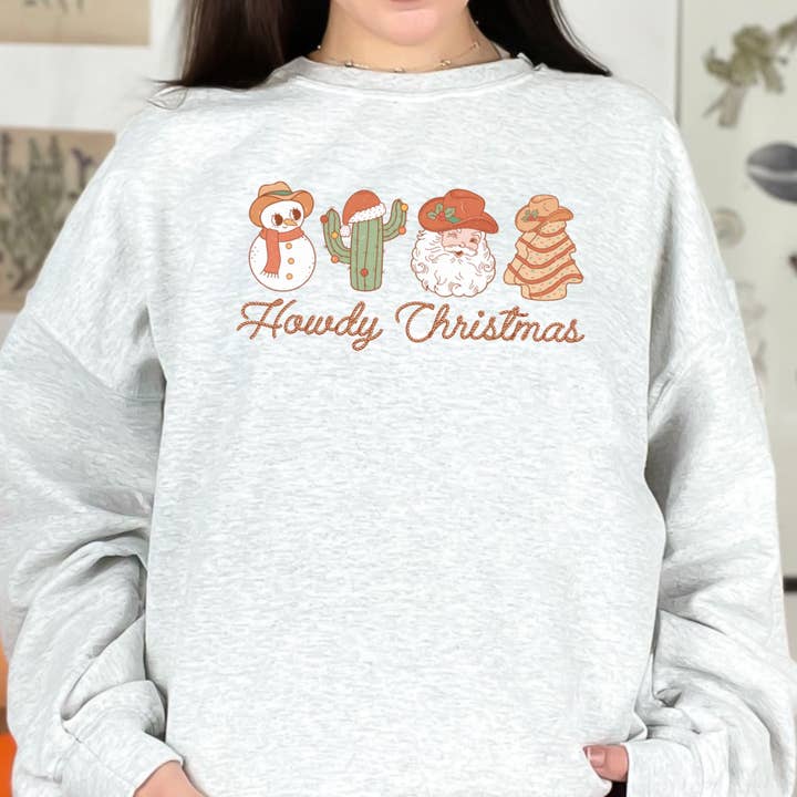 Howdy Christmas Western Cowboy Santa Unisex Heavy Blend Crewneck Sweatshirt for wholesale by with love, aj.