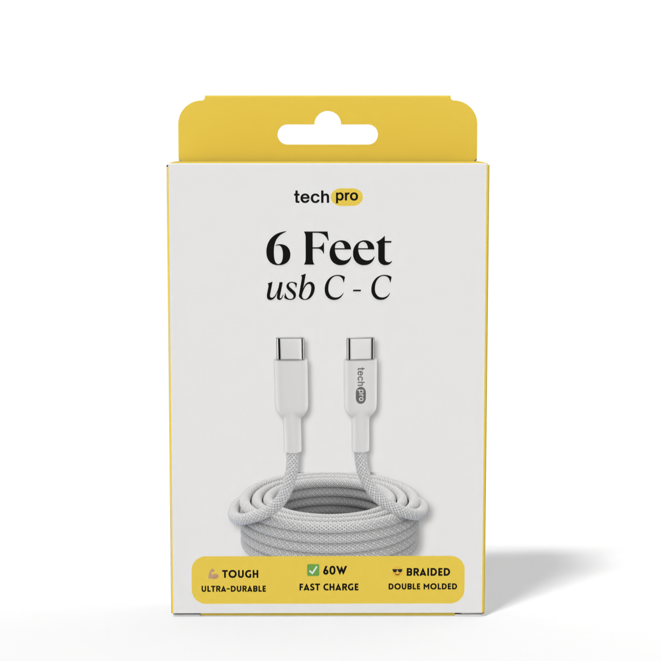 Rite Distribution - Vendita all'ingrosso Cavo di ricarica - Cavo USB-C a C intrecciato da 6 piedi in confezione al dettaglio0