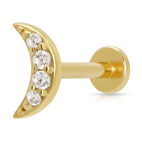 Gnistrande Måne Enkel Platt Baksida Örhänge för wholesale av Scream Pretty - Recycled Sterling Silver Jewellery