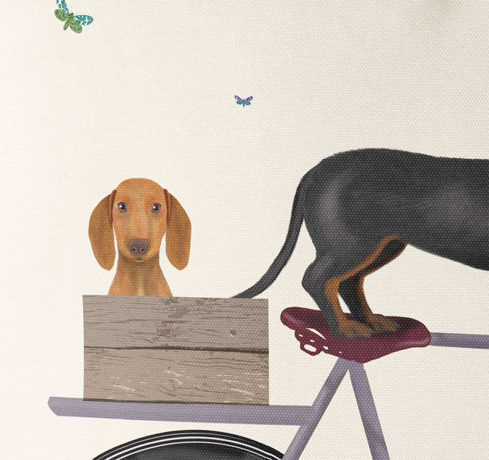 FabFunky Ltd - Wholesale Throw/Decorative Pillow - Dachshunds on Bicycle Dog Gift pillow or outdoor cushion4