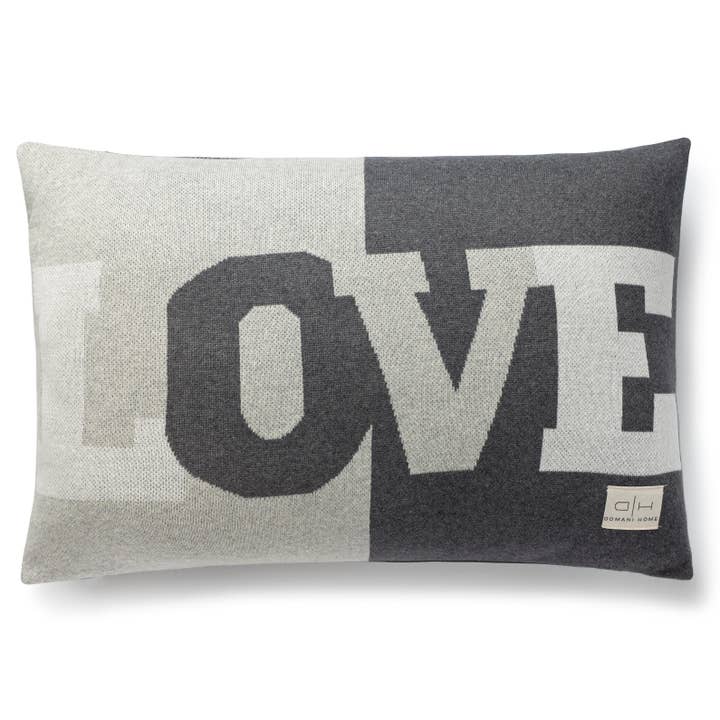 DH Gray Love Pillow for wholesale by Domani Home