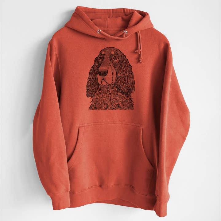 Stormy le Gordon Setter - Sweat à capuche en polaire épaisse pour la vente par Inkopious