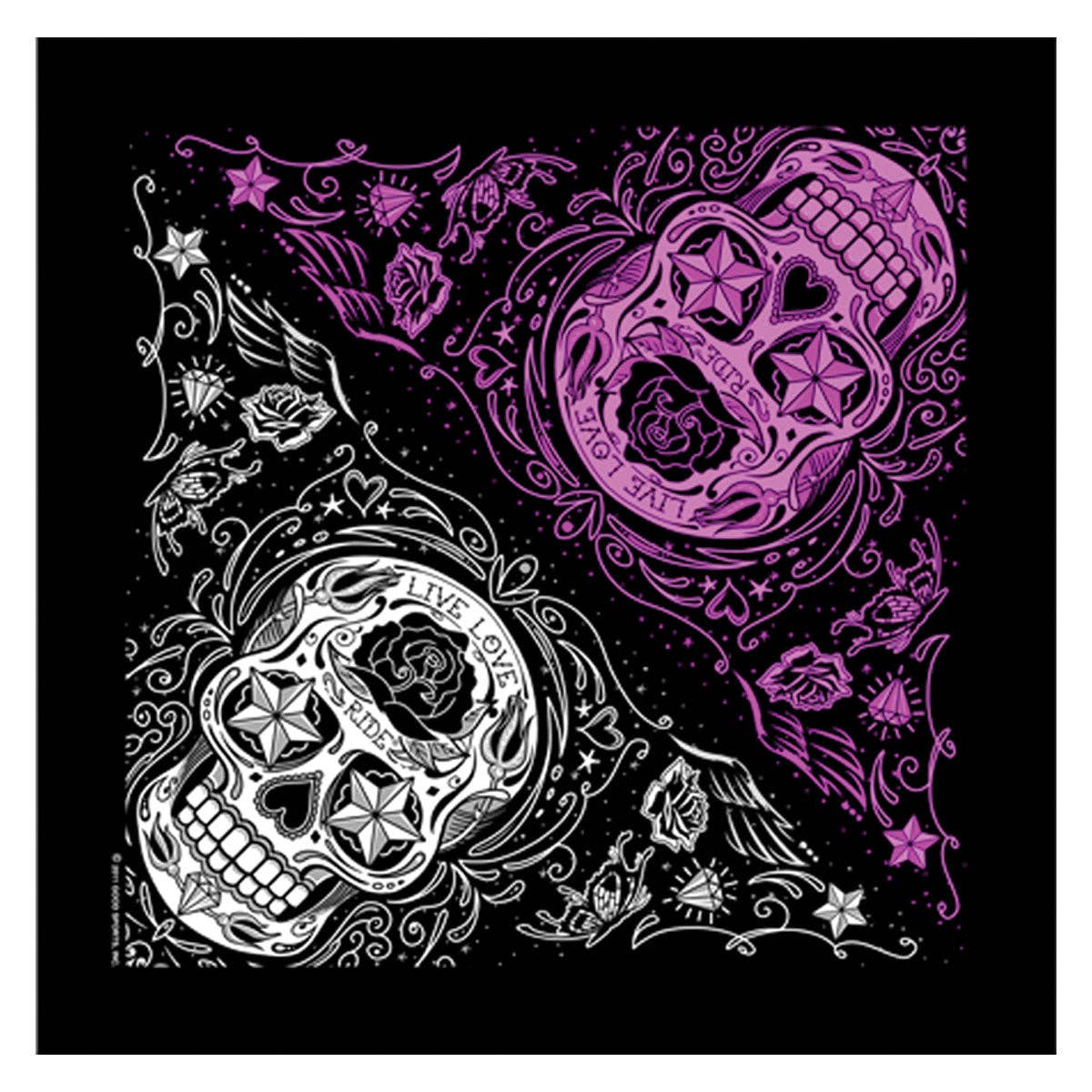 Hot Leathers – wholesale Bandana – Women's – Hot Leathers BAB1059 Sugar Skull Bandana 21x21