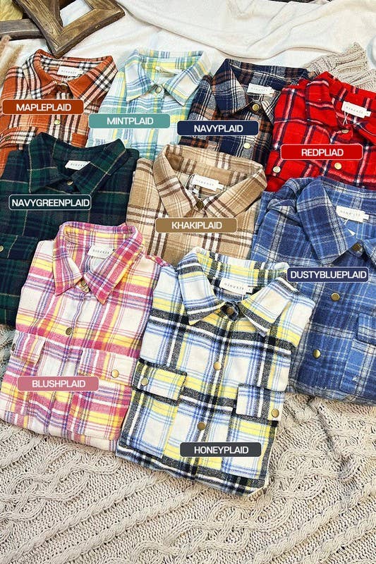 NINEXIS - Vente Veste-chemise – femme - CWOJA406_VESTE À CARREAUX EN FLANELLE SANS POCHE LATÉRALE17