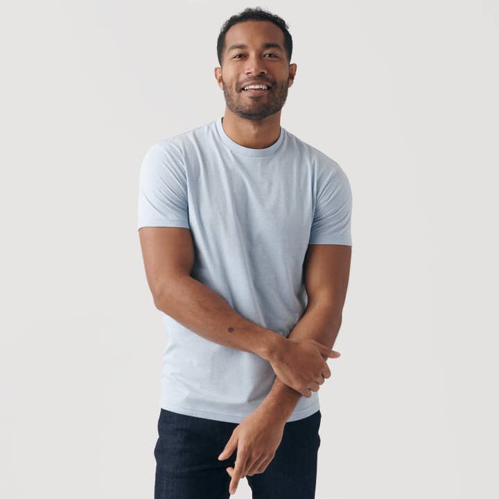 True Classic - Wholesale T-Shirt - Men's - Short Sleeve T-Shirt | Crew Neck | Heather Pale Blue2